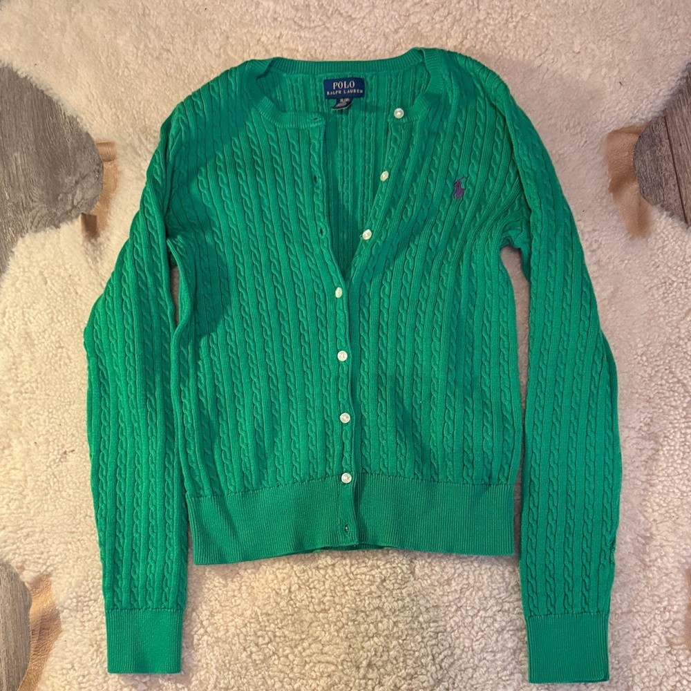 Polo by Ralph Lauren Vibrant Green Knit Cardigan